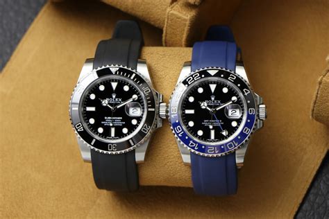 rolex submariner gold black rubber strap|rolex submariner rubber strap price.